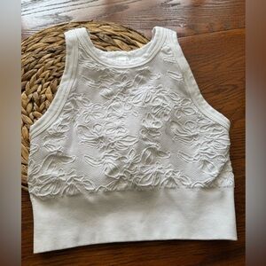 Nikibiki seamless textured white tank one size fits most